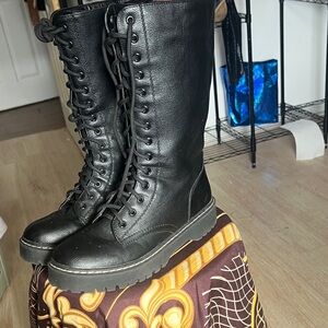 Mix No. 6 Black Lace-Up Boots